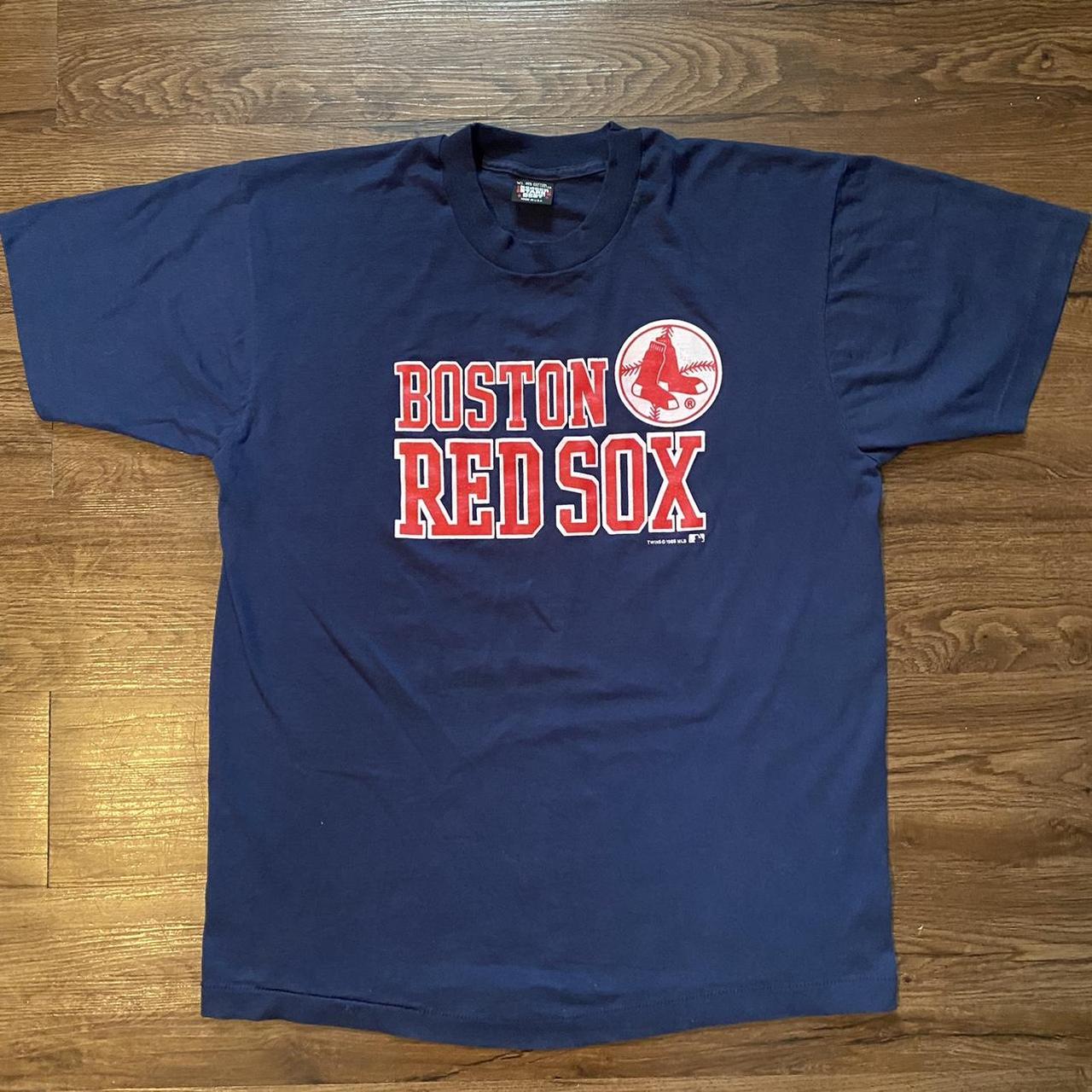 VTG 1988 SINGLE STITCH MLB RED SOX GRAPHIC TEE 1988 - Depop