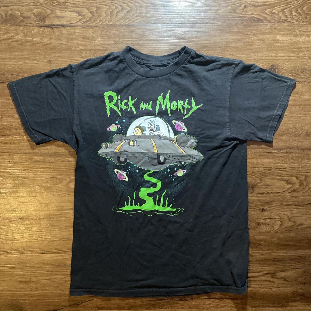 Rick and Morty graphic black t- shirt . Size medium - Depop