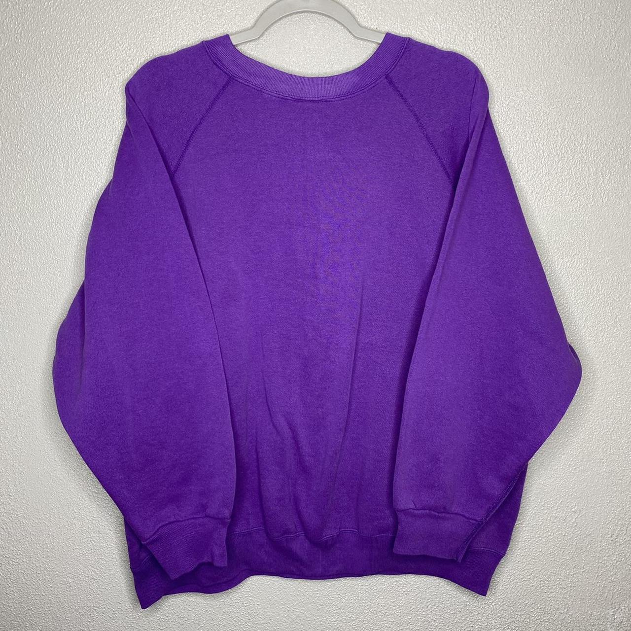 Vintage 90s Tultex Purple Blank Essential Sweater... - Depop
