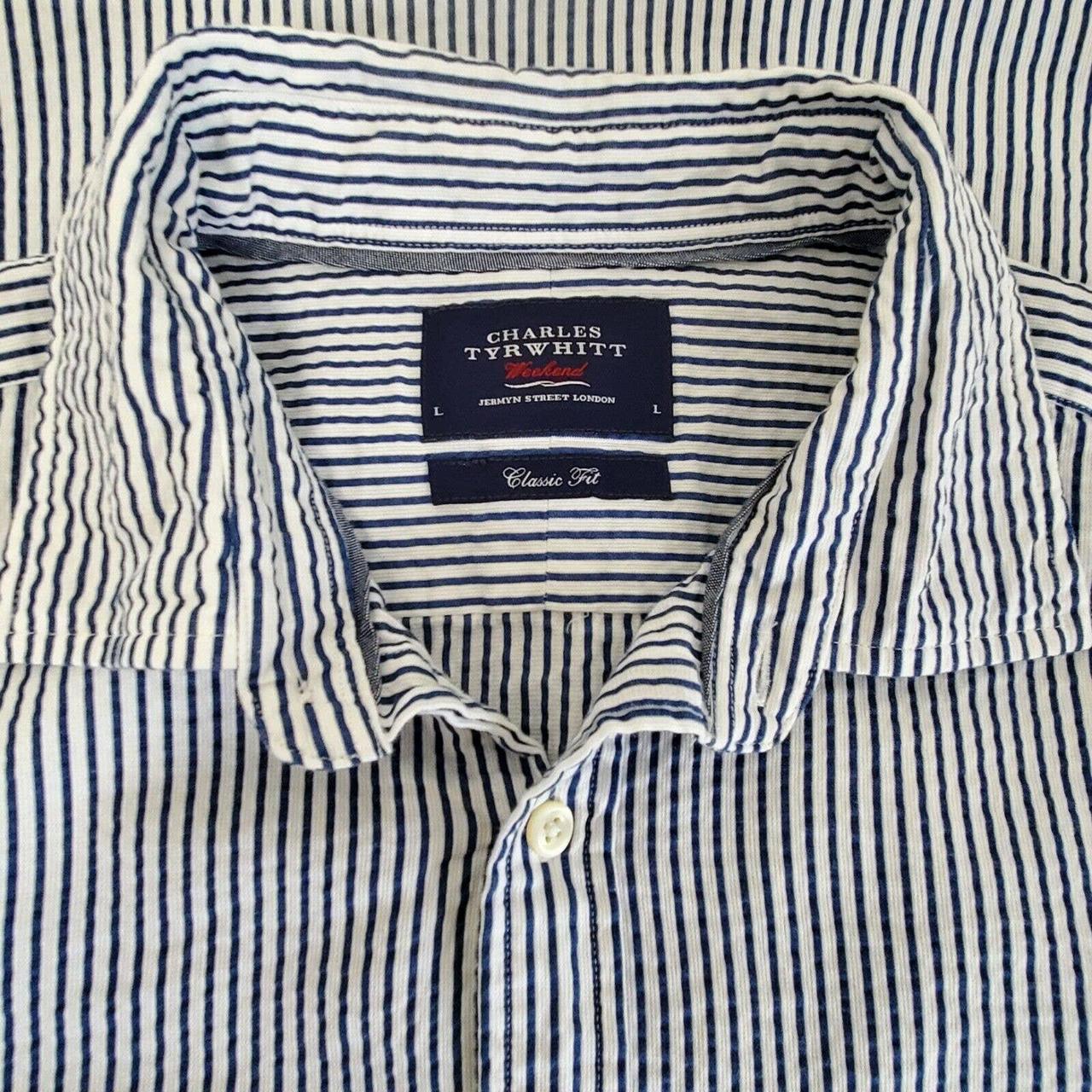 Charles Tyrwhitt Men's Blue and White Shirt (4)