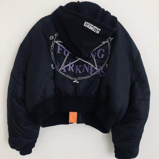 VETEMENTS CROP TOTAL FUCKING DARKNESS BOMBER