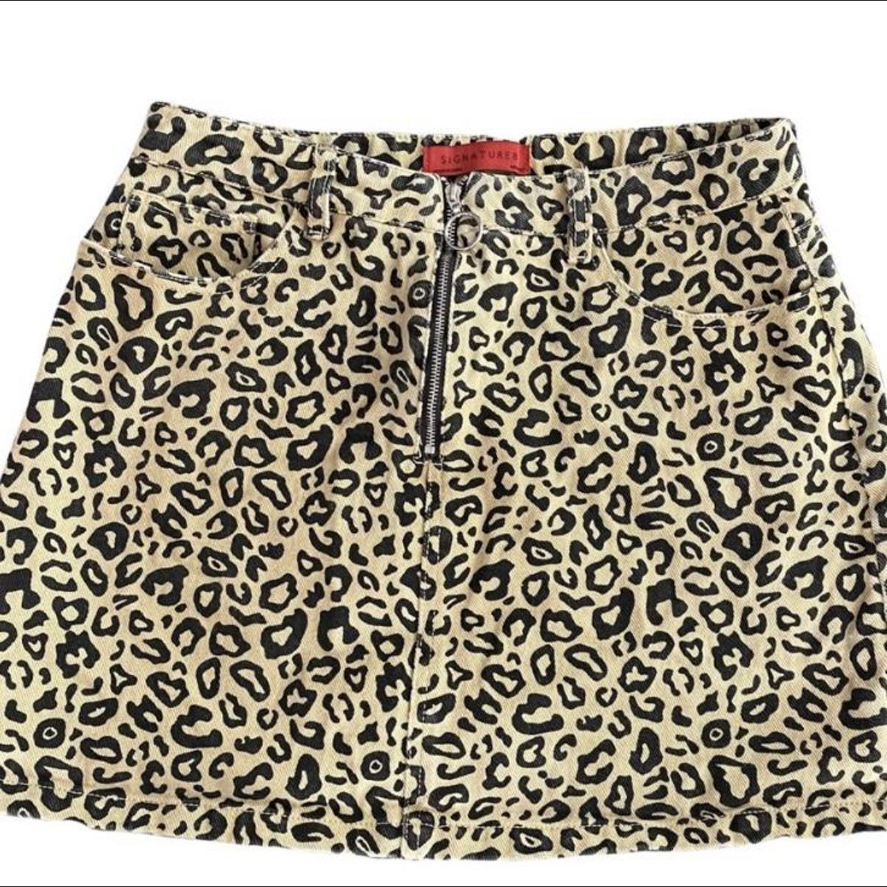 Leopard mini shop skirt 90s