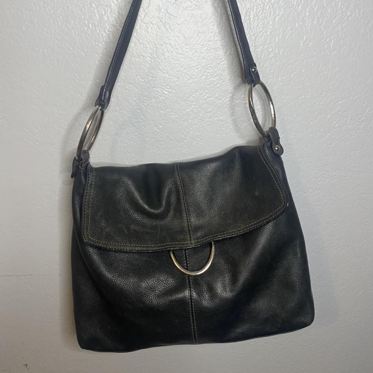 Y2k Alfani black leather bag Chunky cute Y2k... - Depop