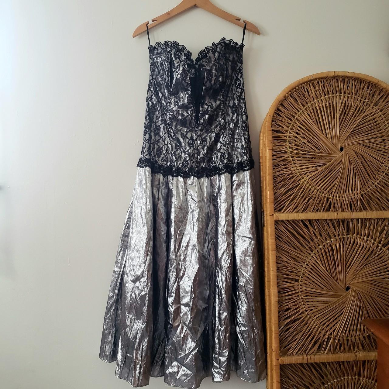 Gunne Sax Women's Silver and Black Dress