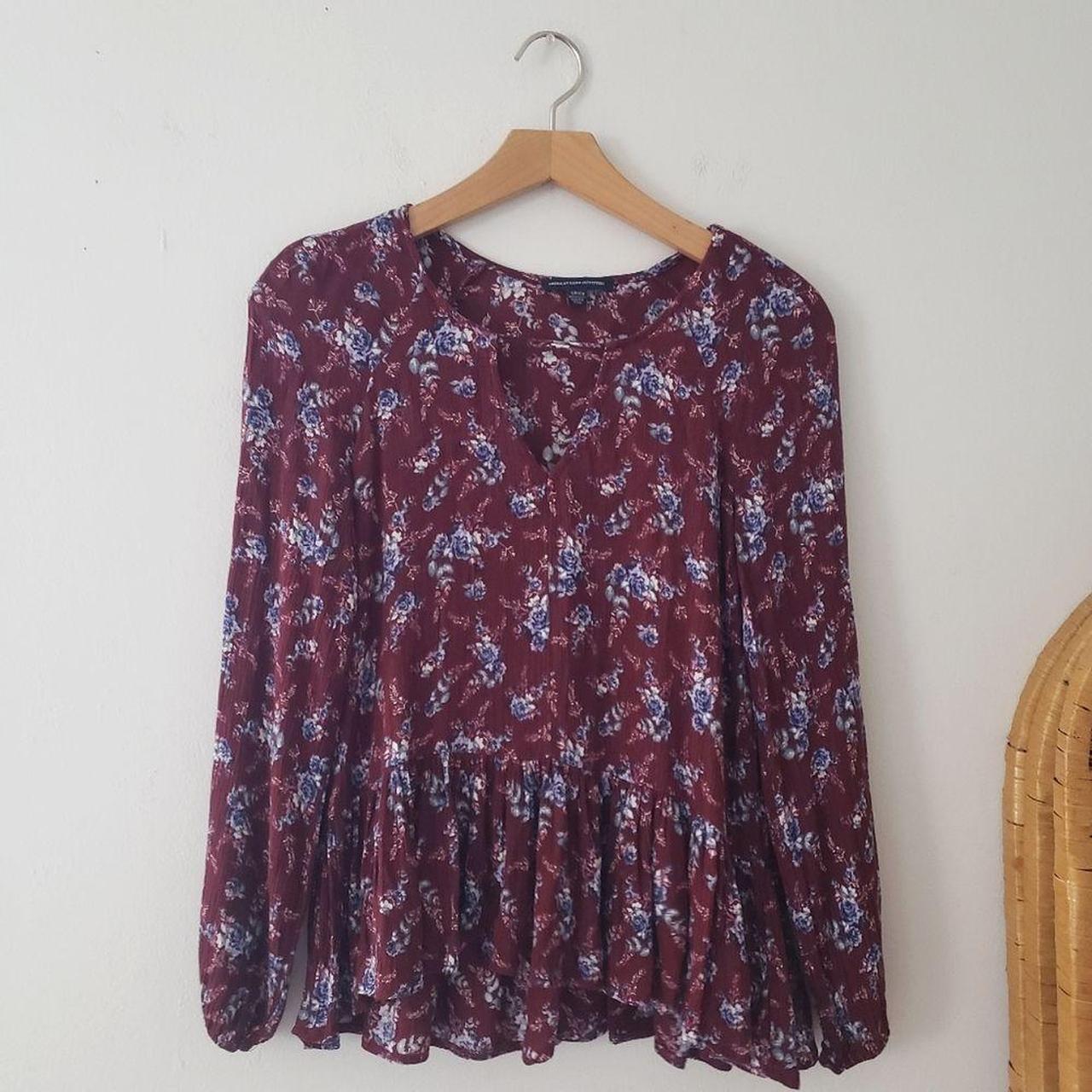 american eagle floral blouse