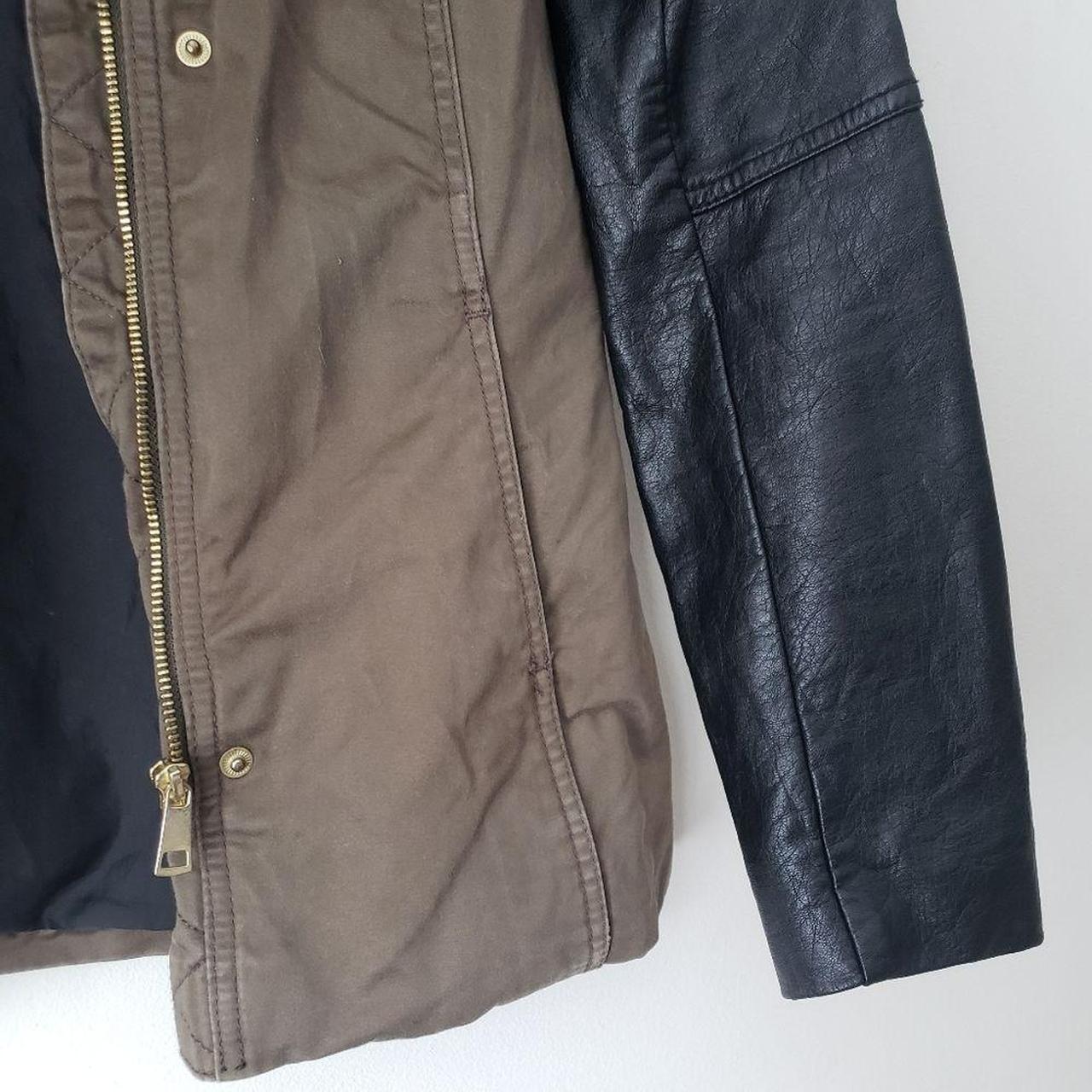 ∆ olive green and black H&M moto jacket ∆ EUC ∆... Depop