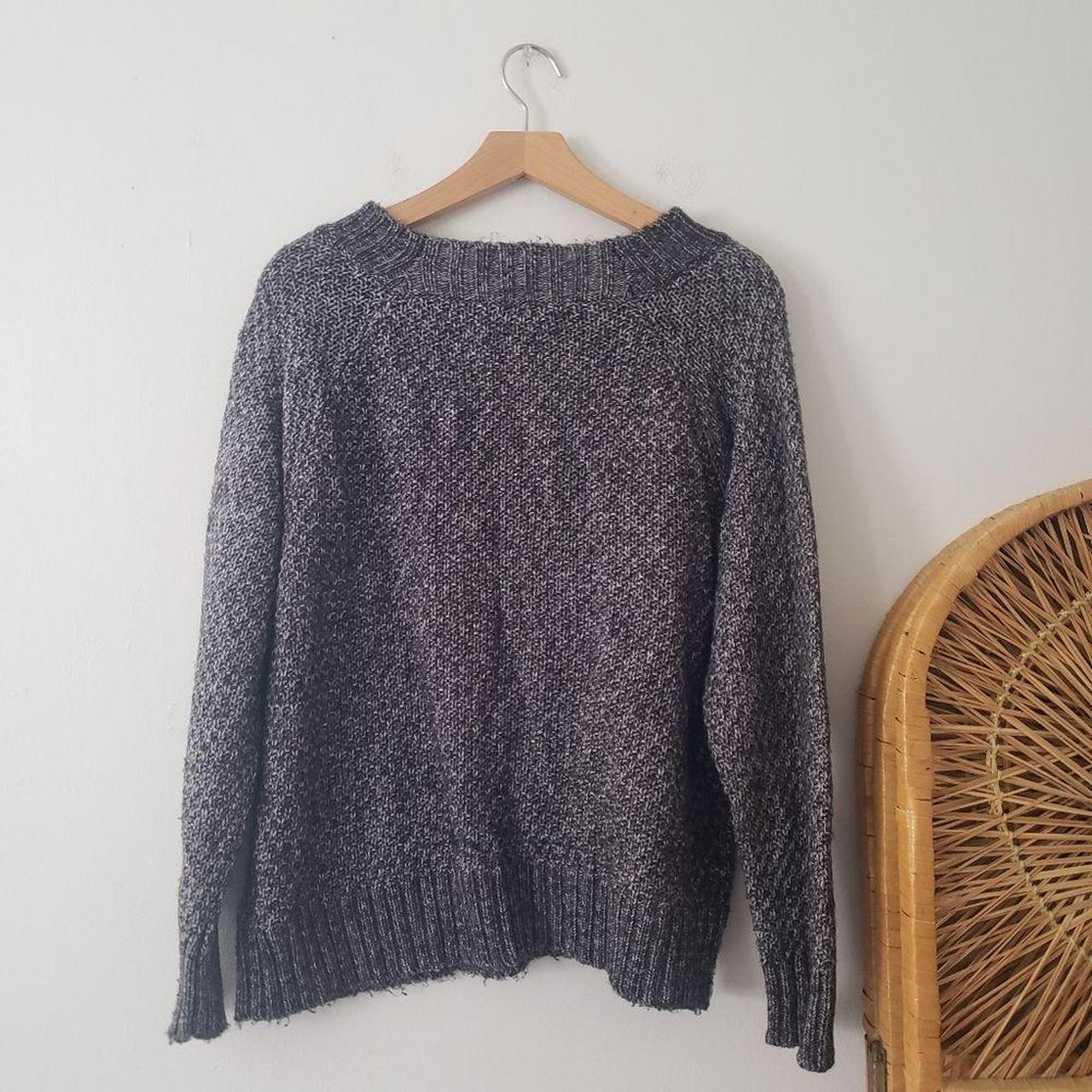 ∆ gray Chaps sweater ∆ wide neck ∆ knit ∆ long... - Depop