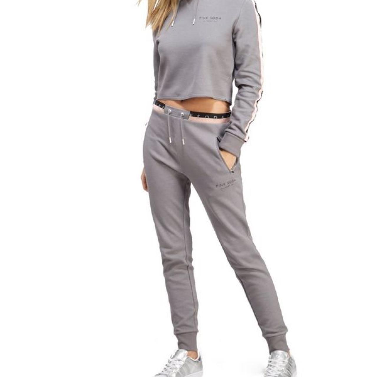 pink soda grey tracksuit