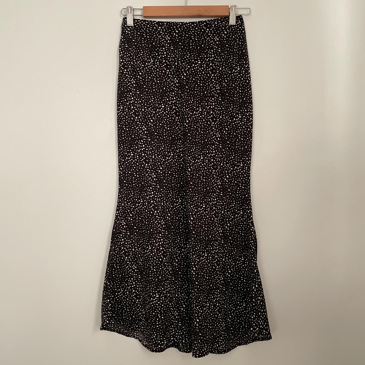 Black Spotted Maxi Skirt Never worn. Brand is... - Depop