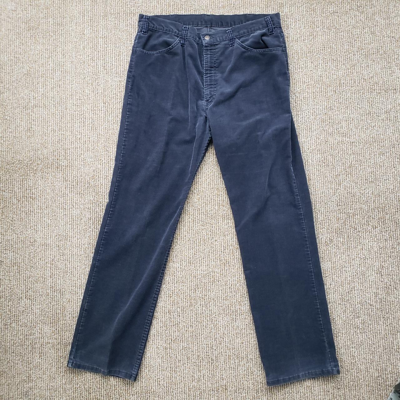 Vintage 80s Levis 519 Navy Blue Corduroy Pants 38 x... - Depop