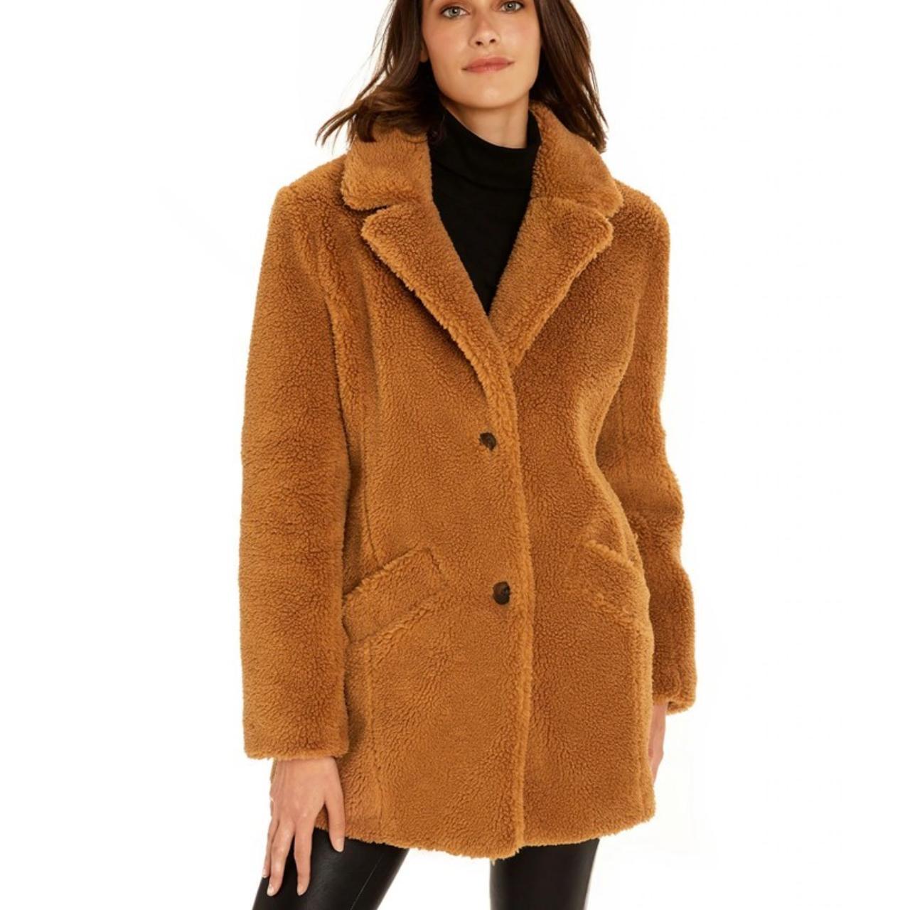 SHERPA FAUX FUR COAT In NUTMEG Size M From the Depop