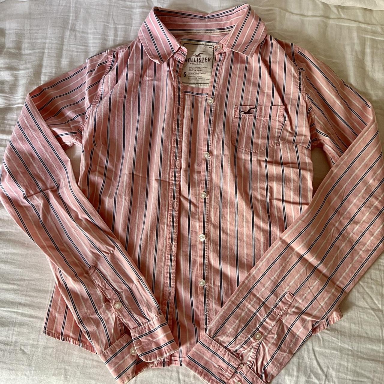 hollister pink button up