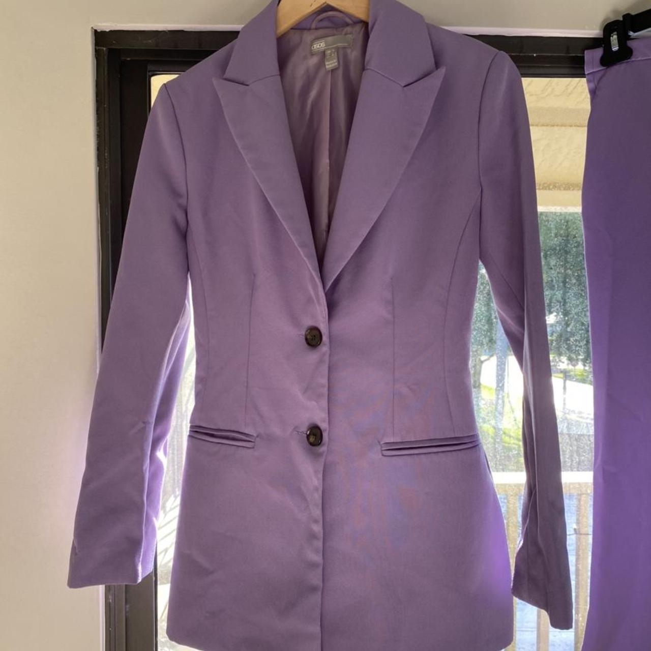 Purple Asos Womens Trouser Suits Lavender/Light Purple Suit Blazer - Main Image