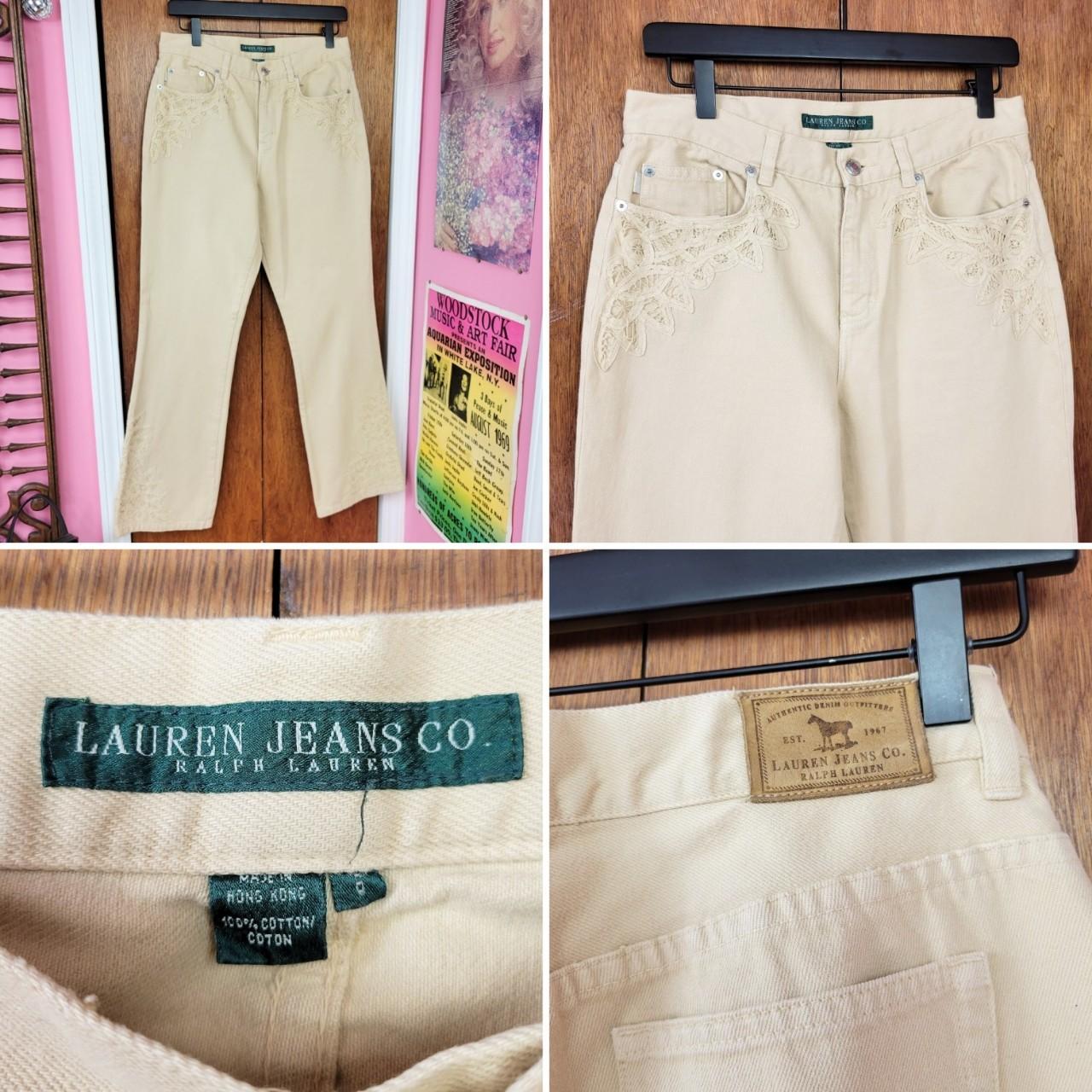 Vintage Lauren Jeans Co by Ralph Lauren Tan Jean - Depop