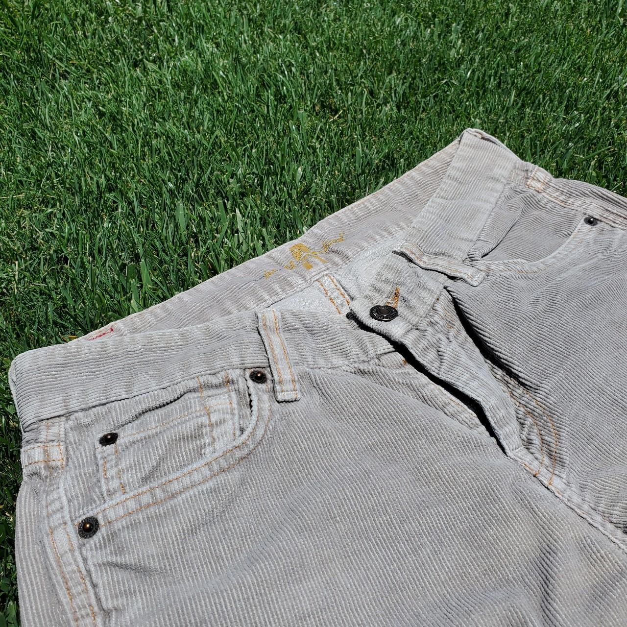 7-for-all-mankind-grey-low-rise-corduroy-flare-depop