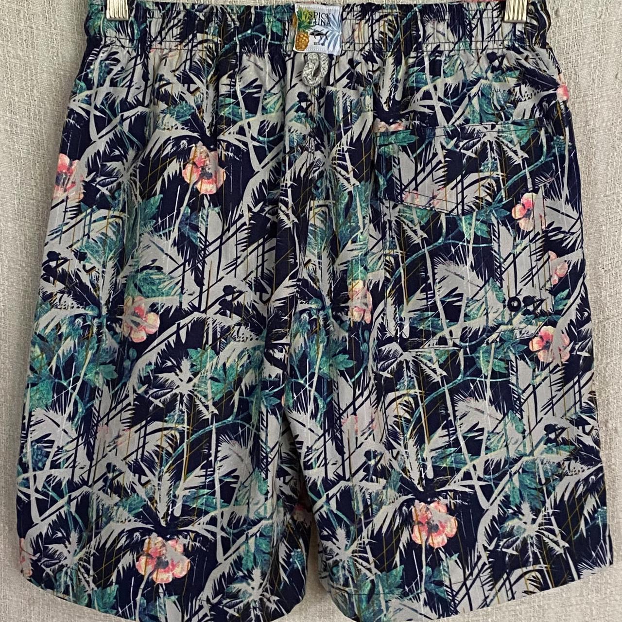 Paisley Print Swim Trunks Real nice navy blue - Depop