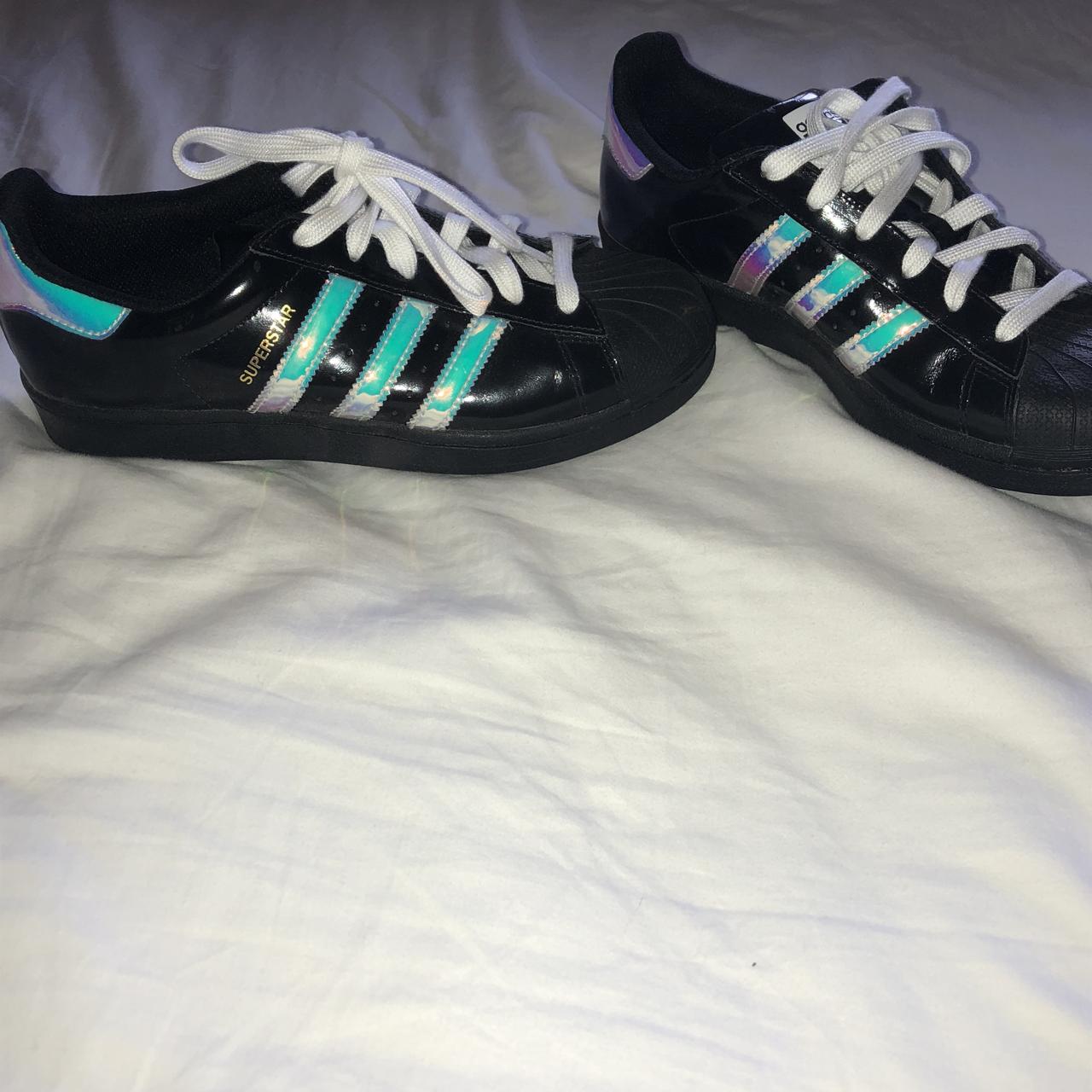 Adidas Stan Smith black patent leather with... - Depop