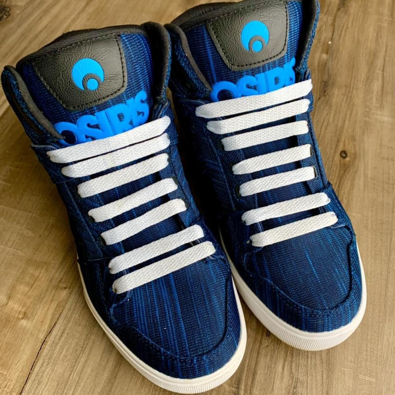 Osiris Clone Blue Knit Skater Sneakers Worn Once Depop