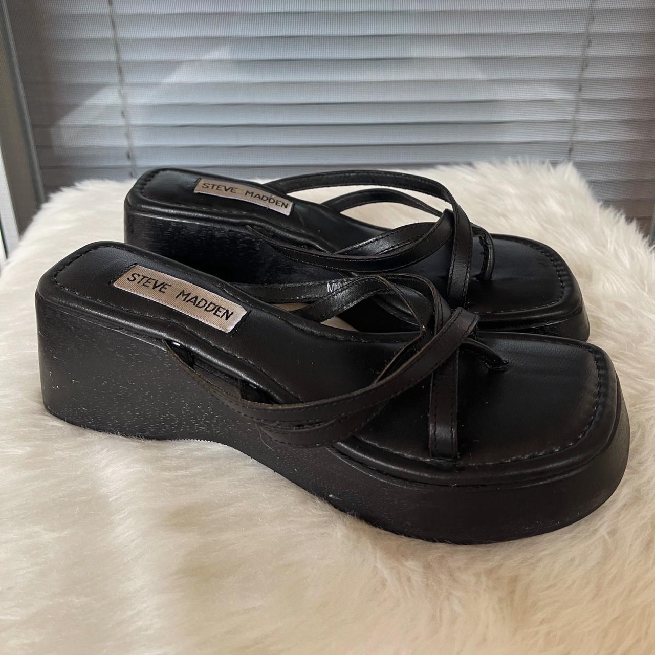 vintage 90s Y2K steve madden chunky platform square... - Depop