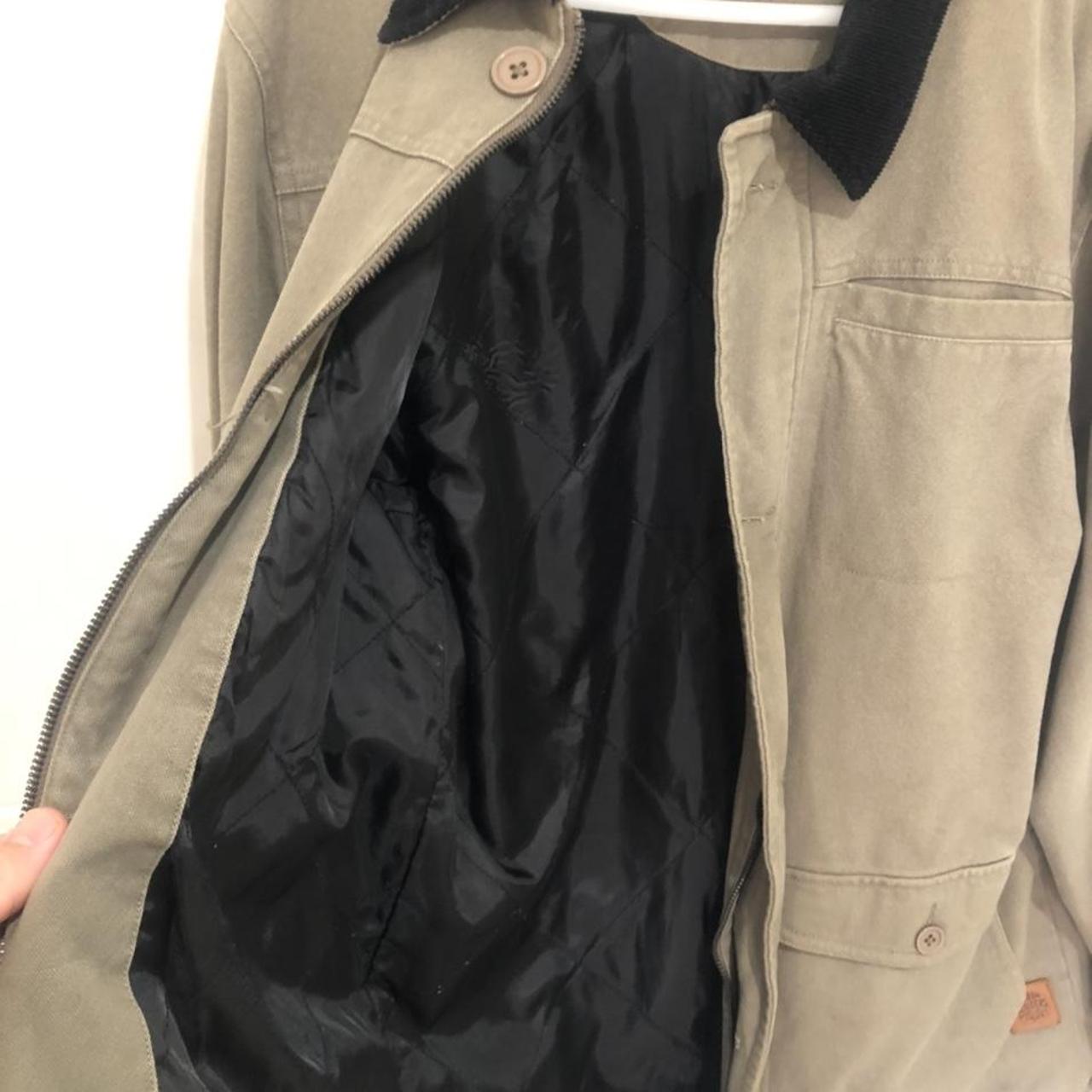 Rip curl cotton drill jacket with corduroy collar.... Depop