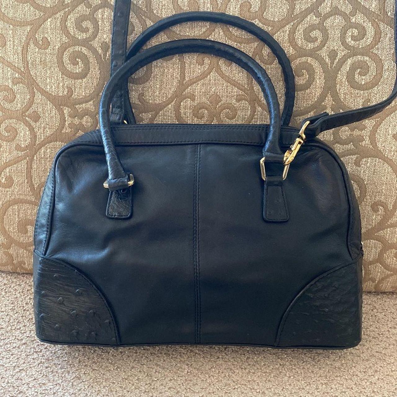 Giani Bernini Black Leather Handbag Crossbody Tote... - Depop