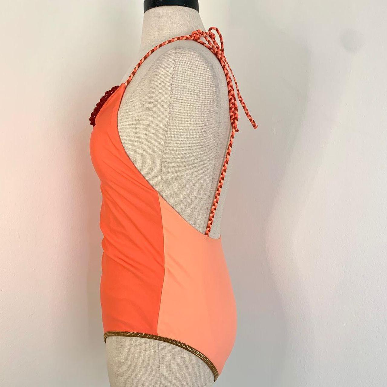Aerie Cheeky One Piece Swimsuit in coral orange with... Depop