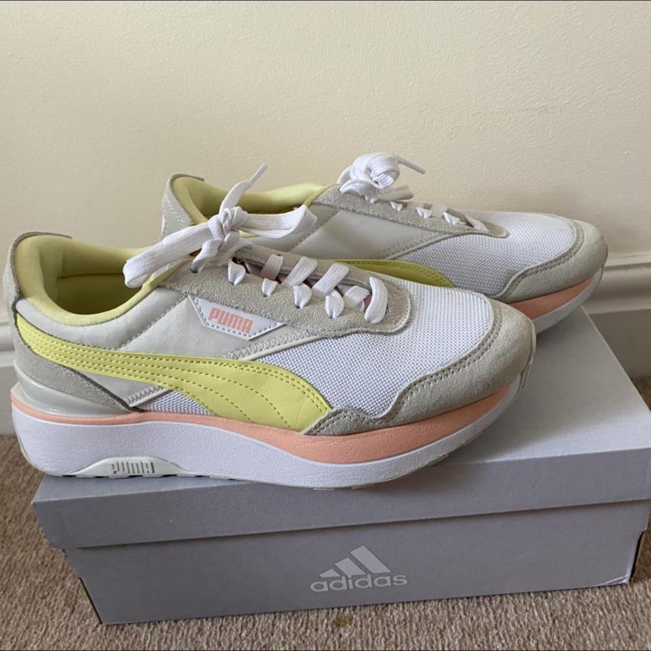 puma cruise rider trainers in pink and lime