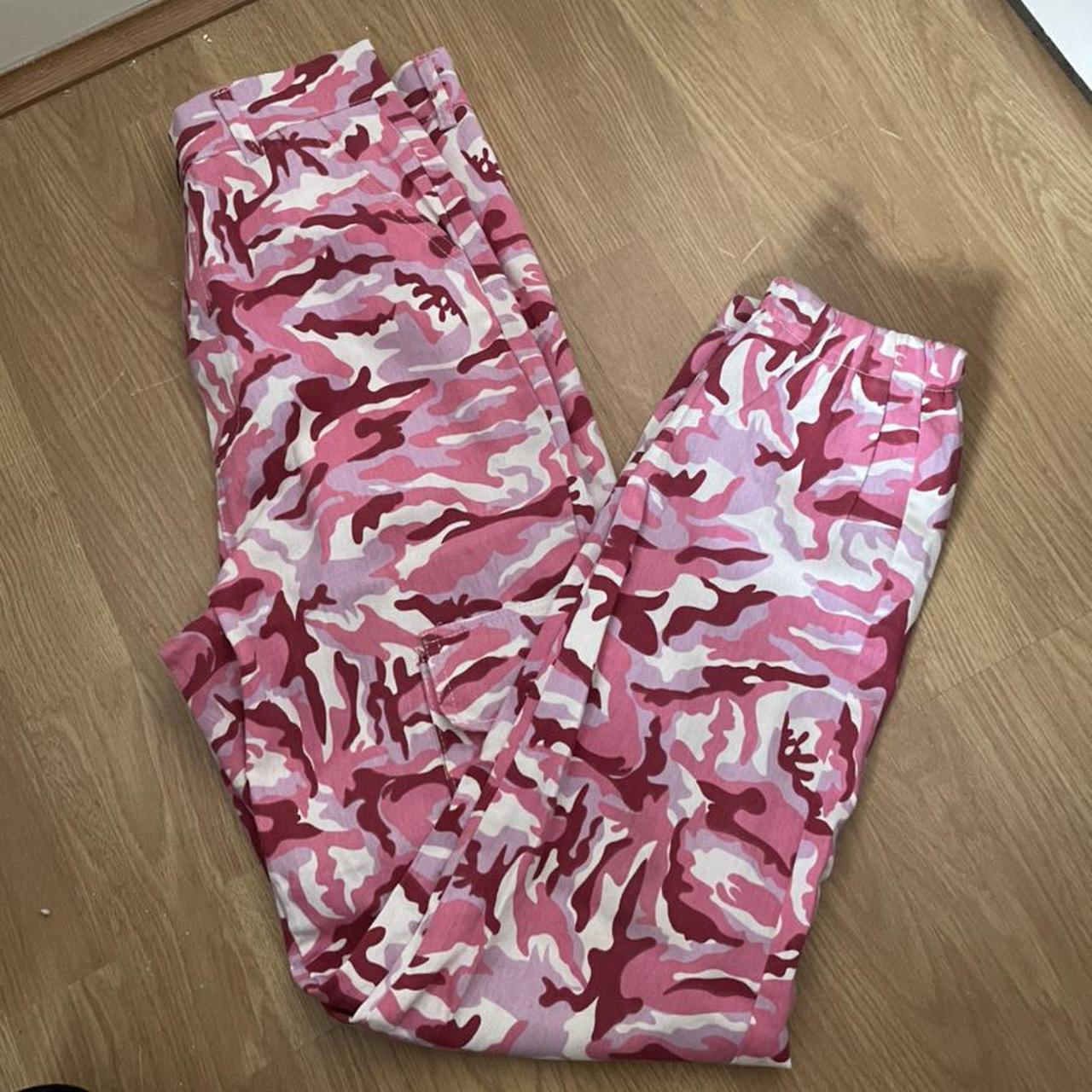 Pink cargo pants and black & white joggers - Depop