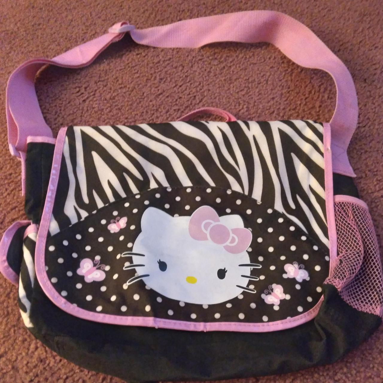 2013 Hello Kitty Zebra Print Messenger Backpack.... - Depop