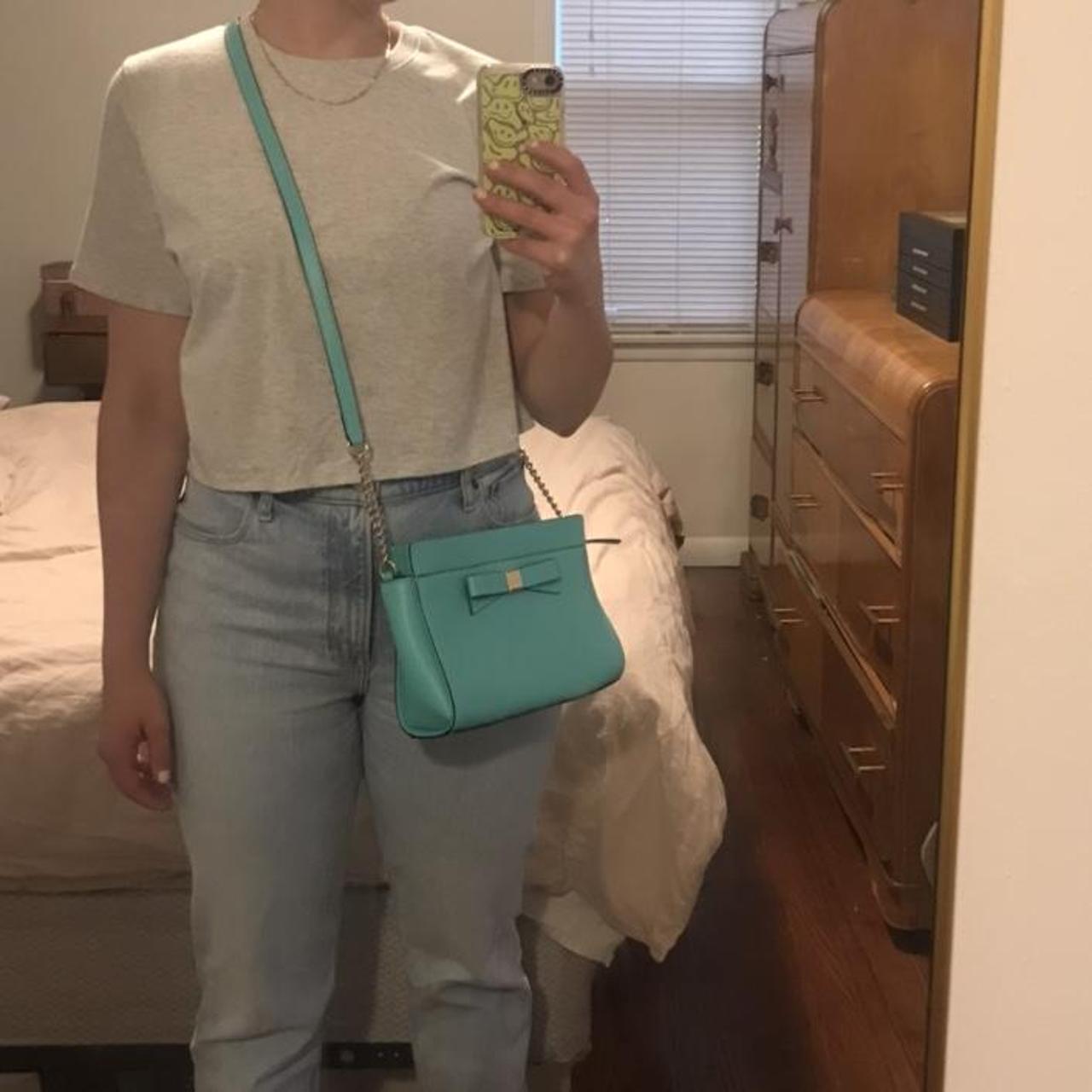 Tiffany Blue Kate Spade Purse - Big purse with lots - Depop