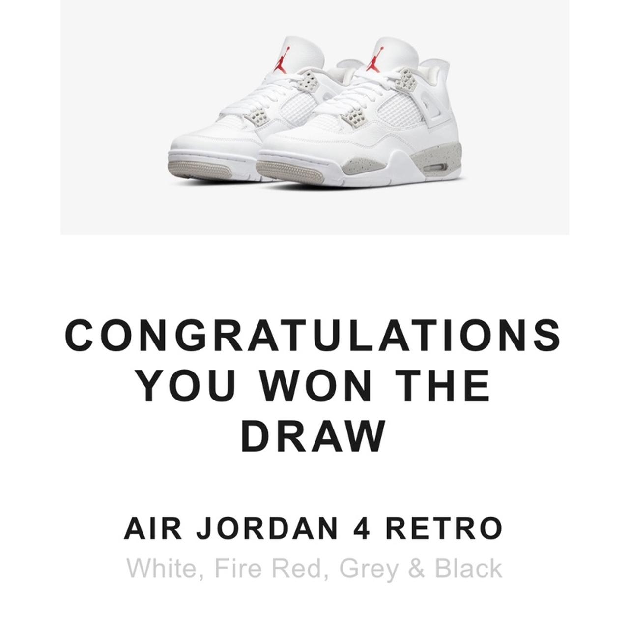 raffle jordan 4 white oreo