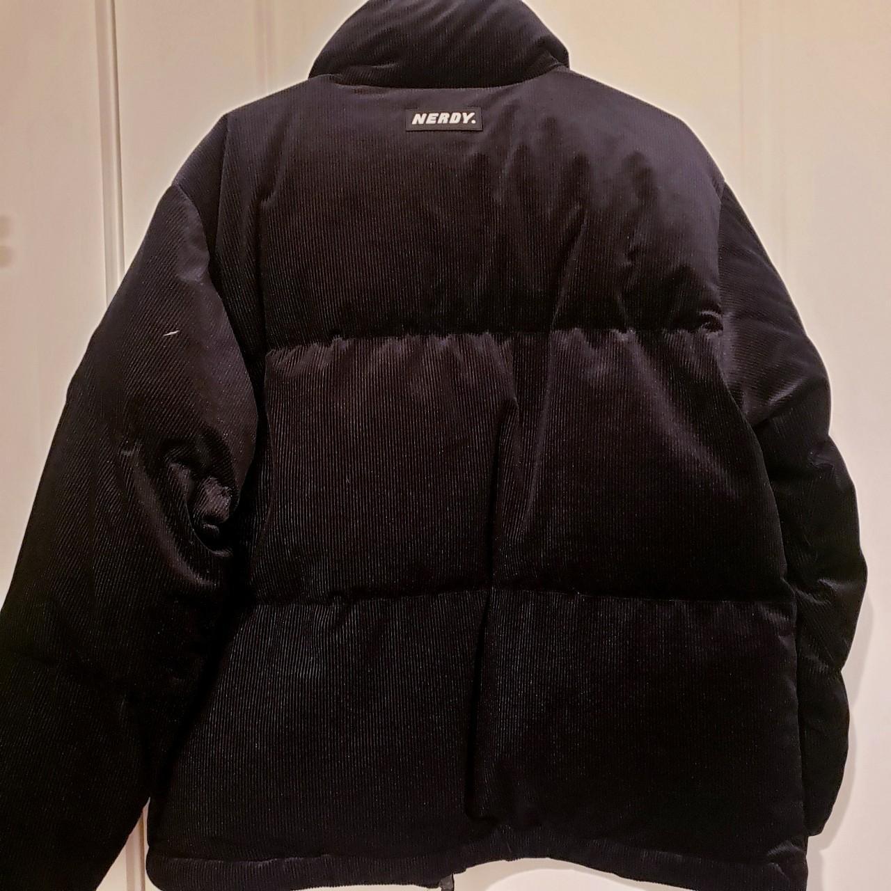 NERDY corduroy velvet down jacket black. Size Small. | Depop