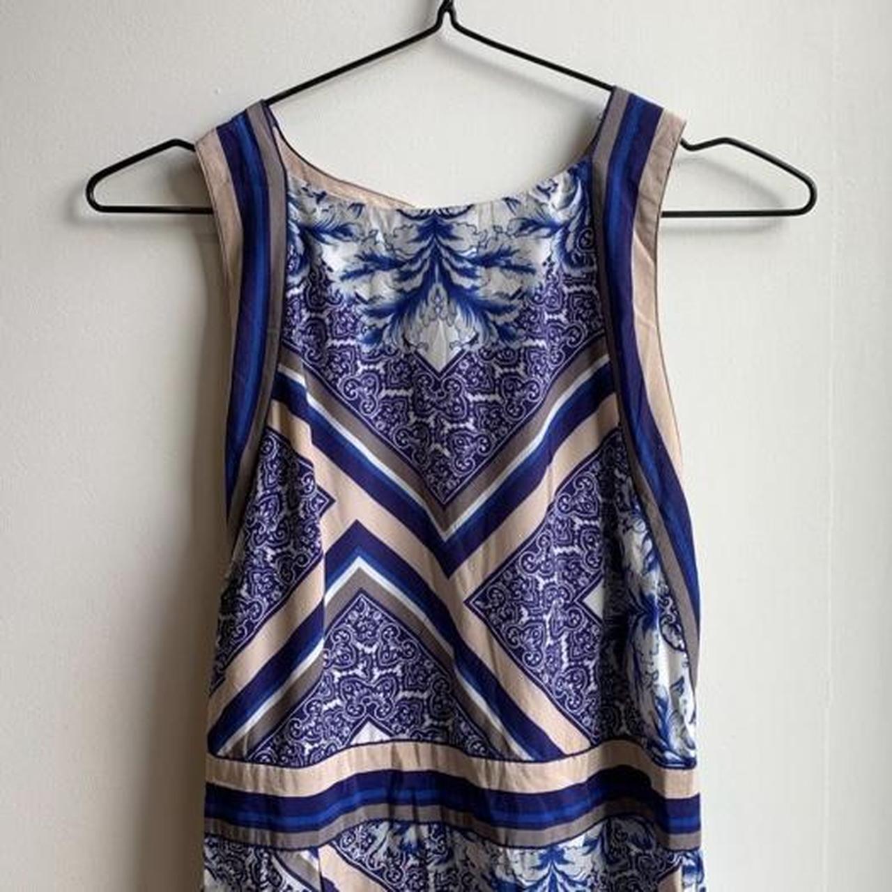 Warehouse spotlight silk maxi blue pattern. Size 8.... Depop