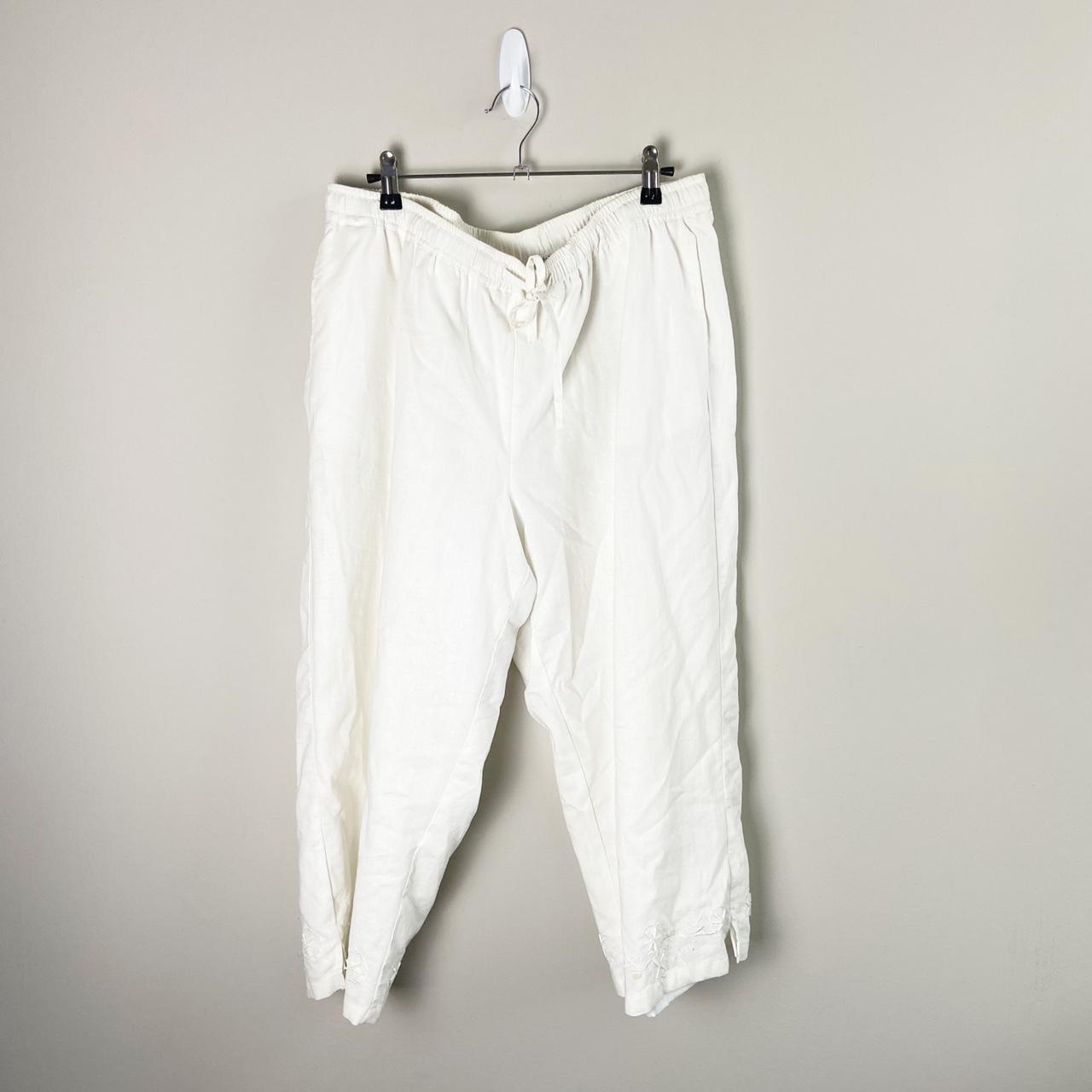 How to style: Abercrombie petite white linen pants