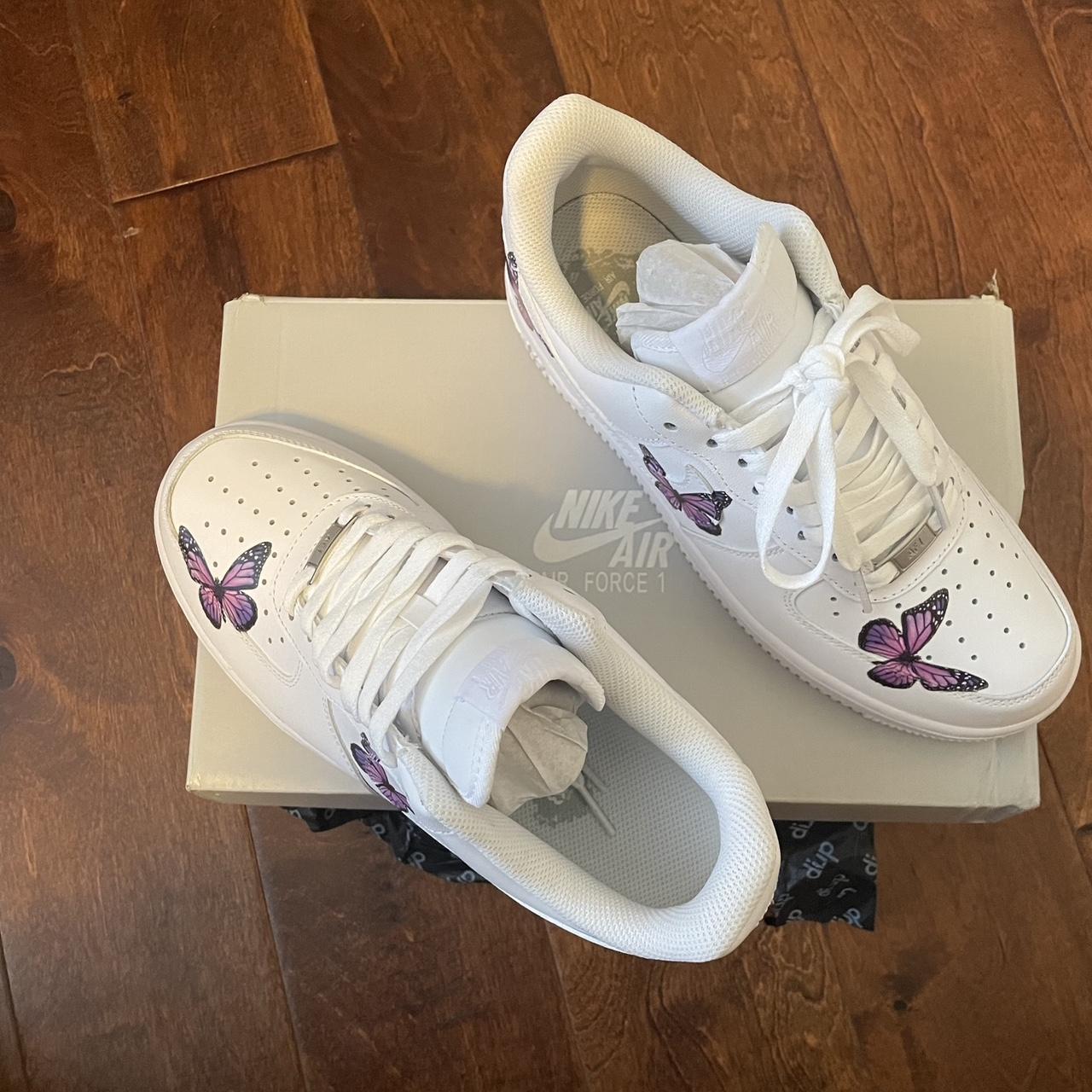 drip creationz purple butterfly af1's🦋 - slightly - Depop