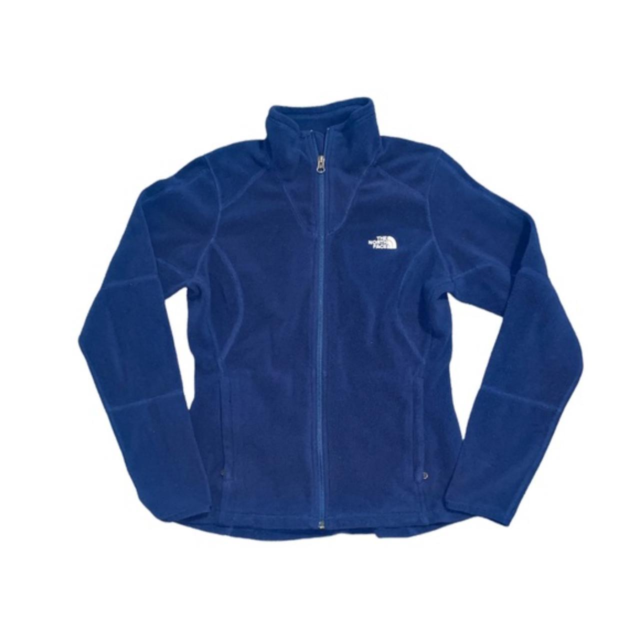 The North Face Fleece Women Navy Blue Jacket size... Depop