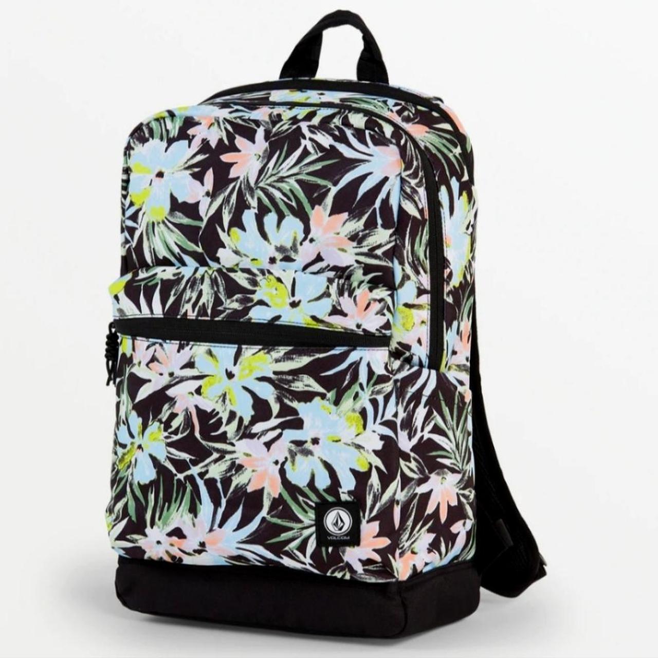 Volcom Tropical Floral Print Backpack nwt 3... - Depop