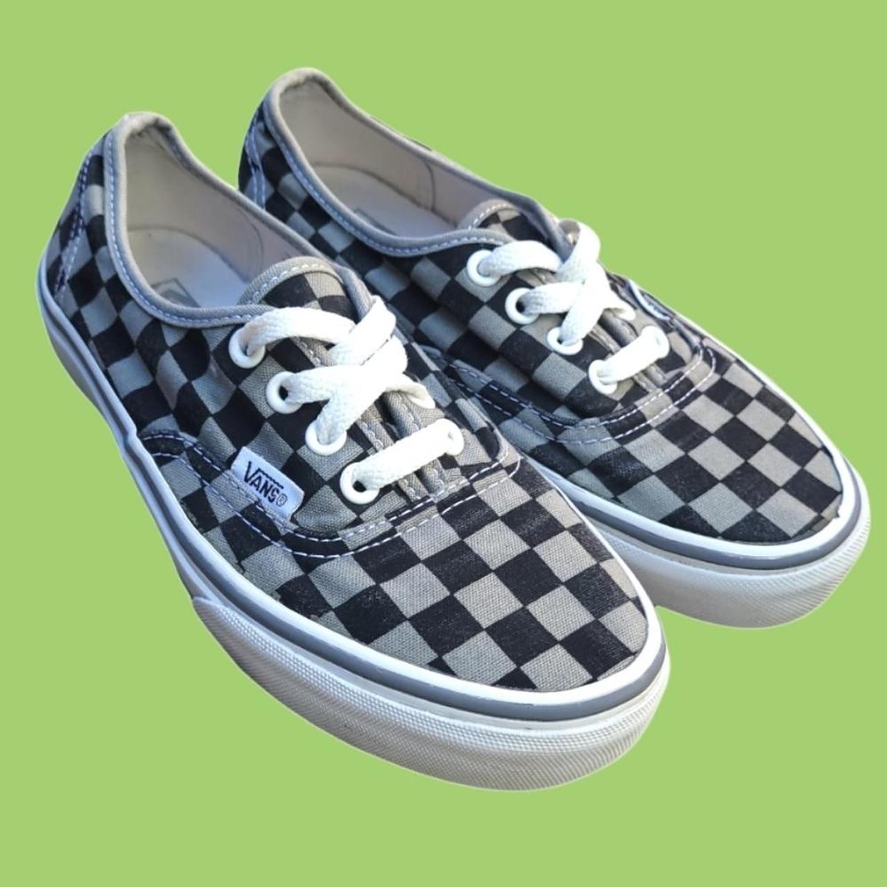 black gray checkered vans