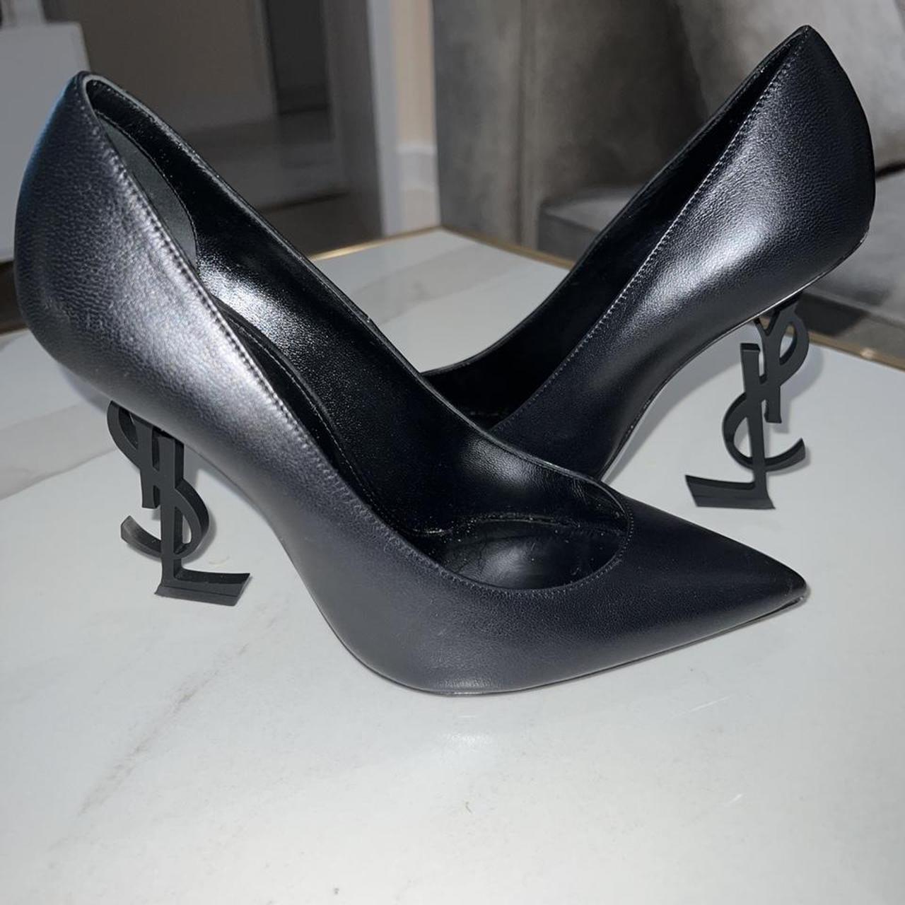 YSL Saint Laurent Opyum Black Leather heels - Depop