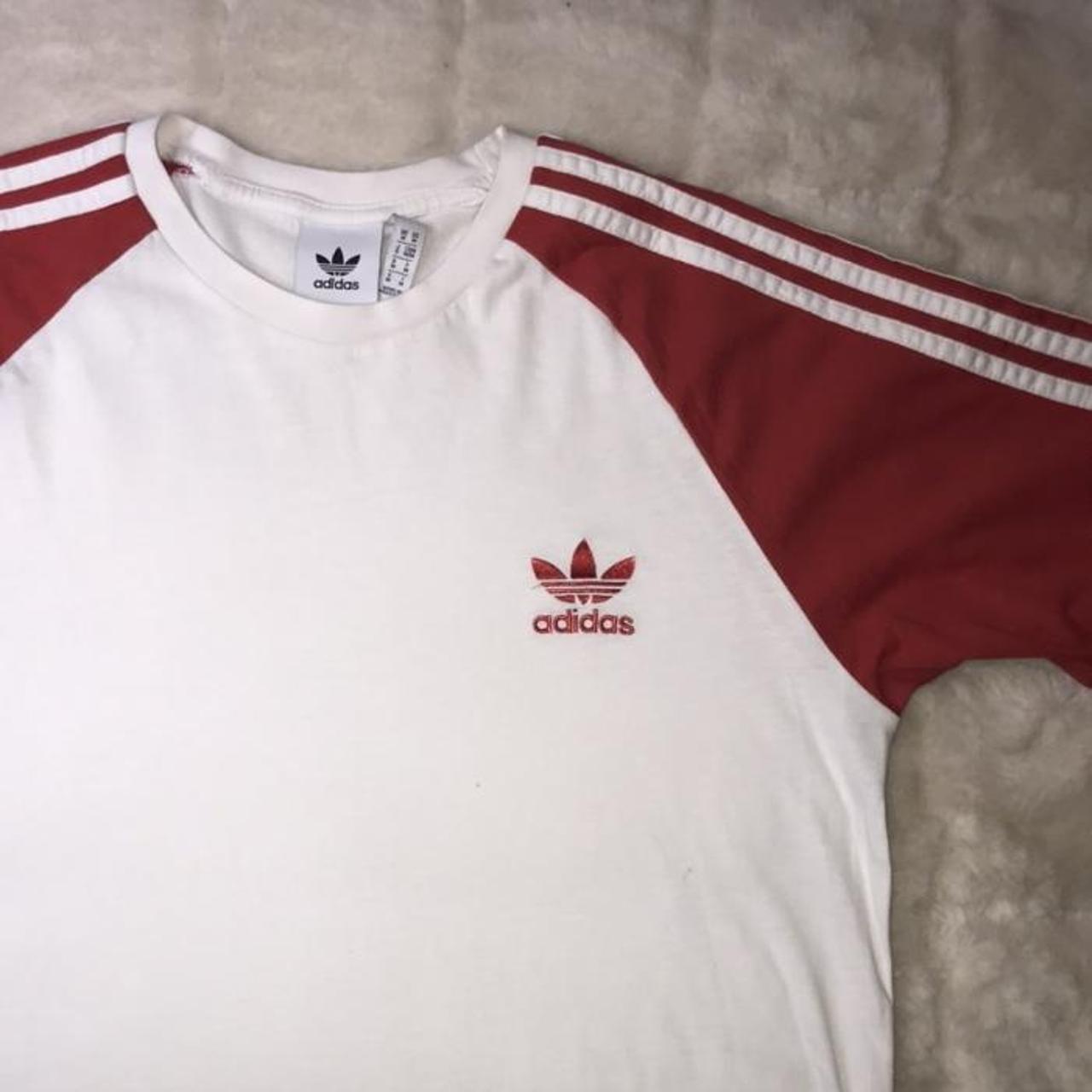 Adidas Originals | White & Red | T-Shirt | Medium... - Depop