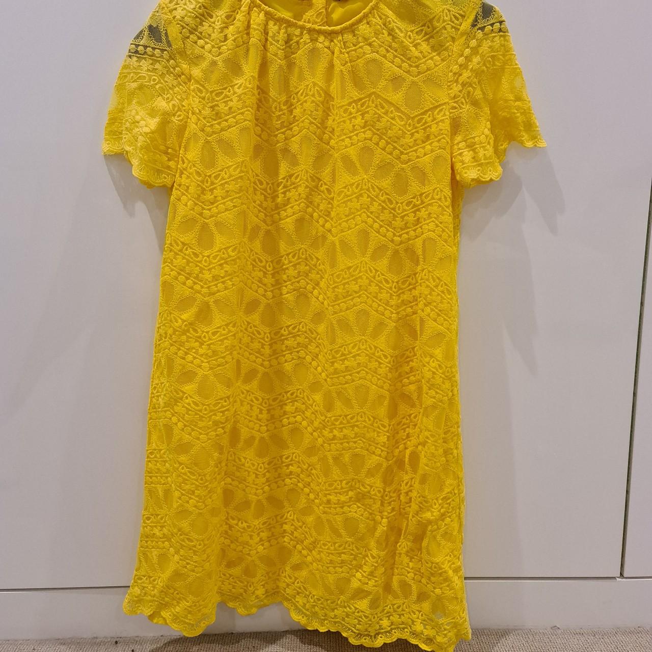 Zara yellow lace dress Only worn this once, Depop