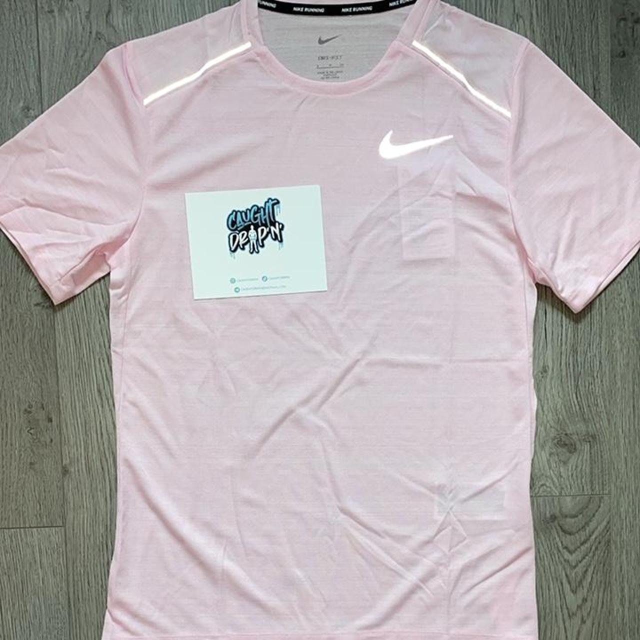 mens nike miler t shirt pink