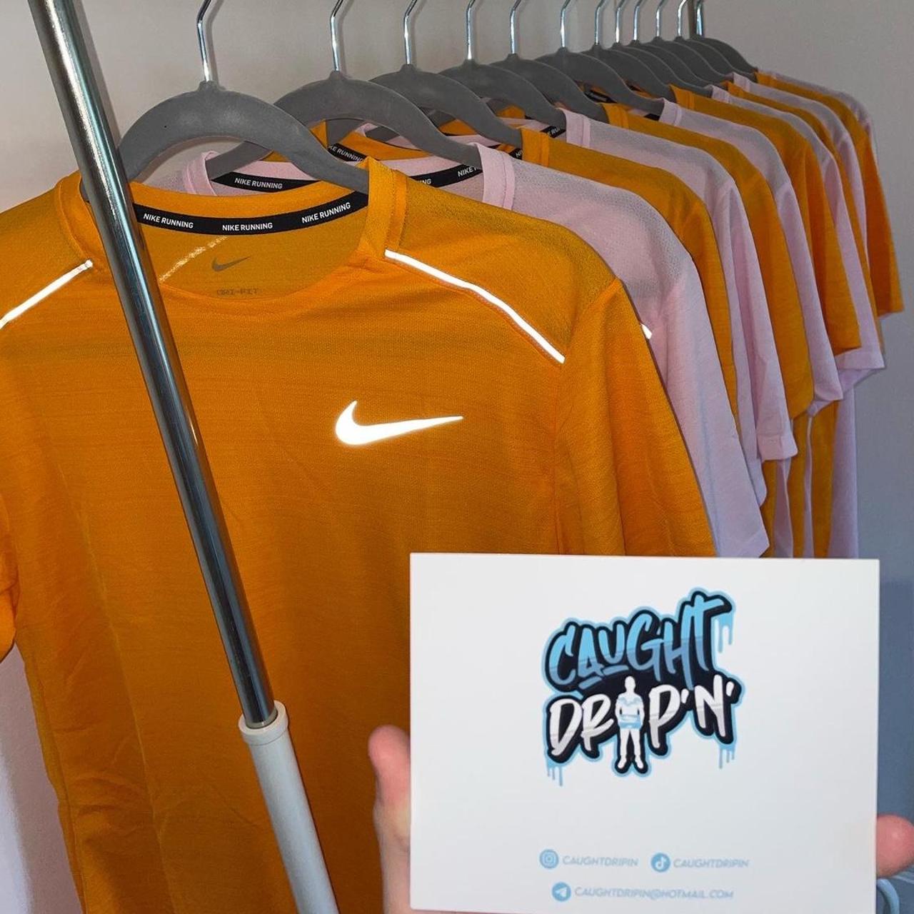 mens nike miler t shirt orange