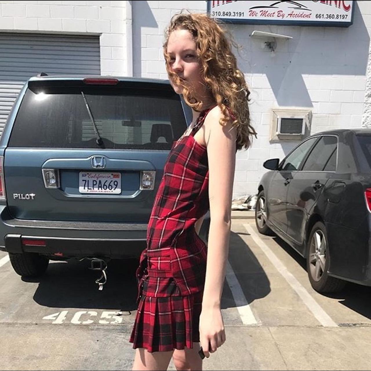 Red plaid dress bought at Danielle Posers Pop up in... - Depop