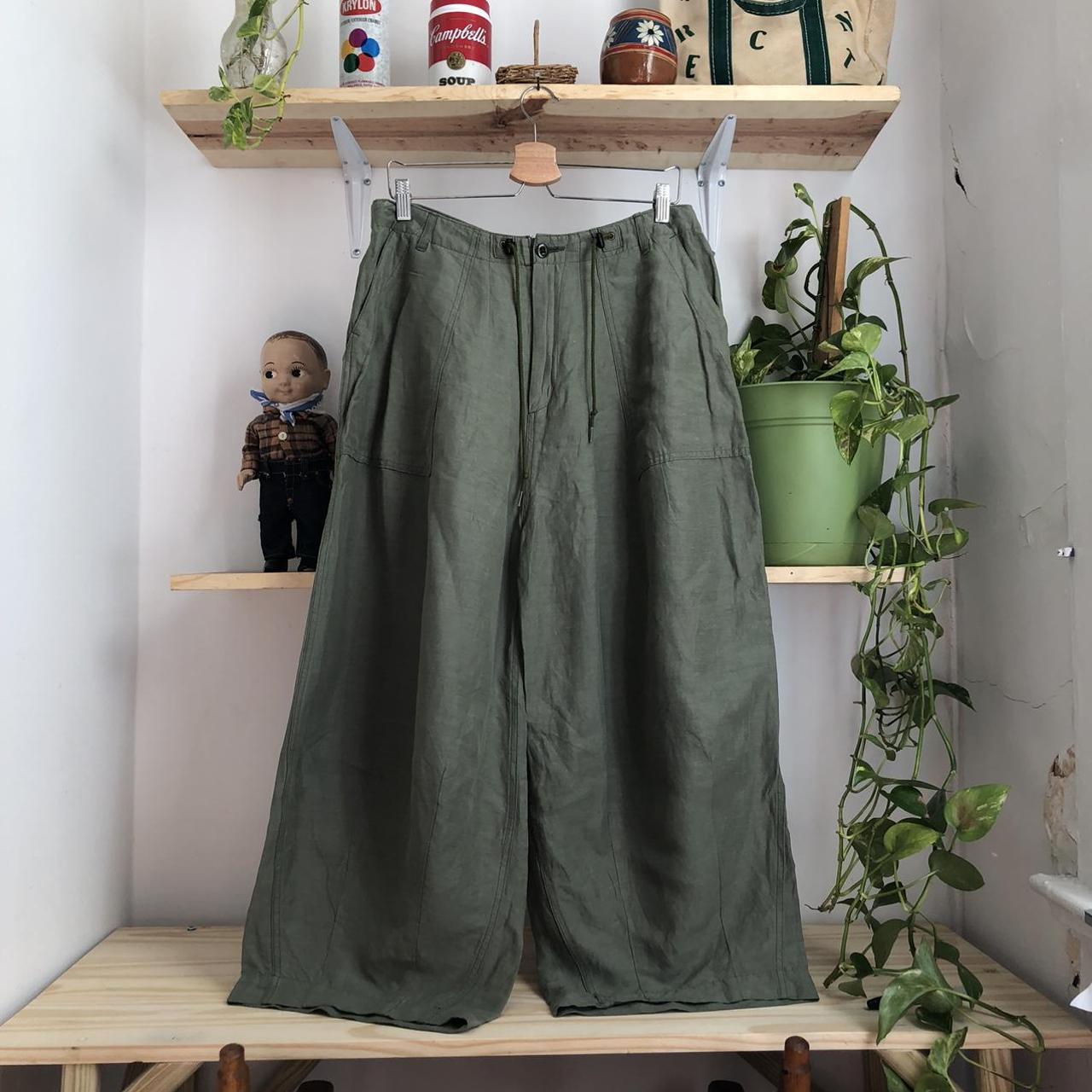 Needles Men's Khaki and Green Trousers