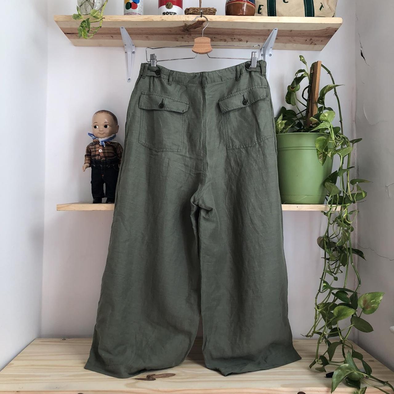 Needles Men's Khaki and Green Trousers (2)
