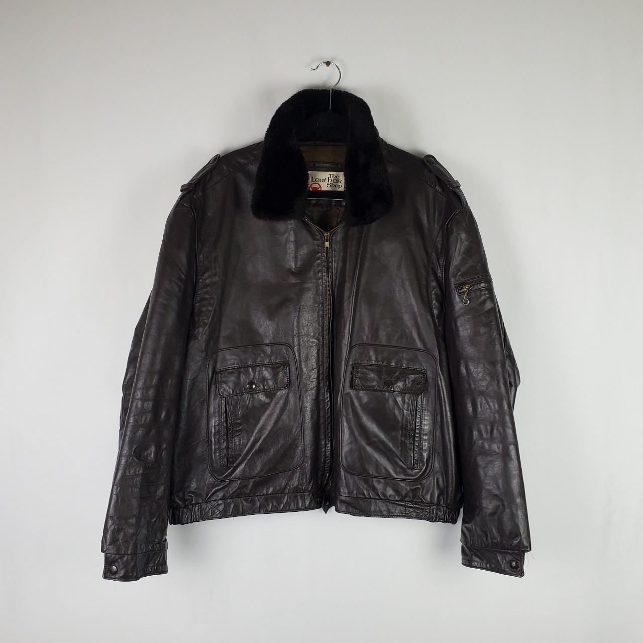 Vintage The Leather Shop Leather Bomber Jacket. What... - Depop