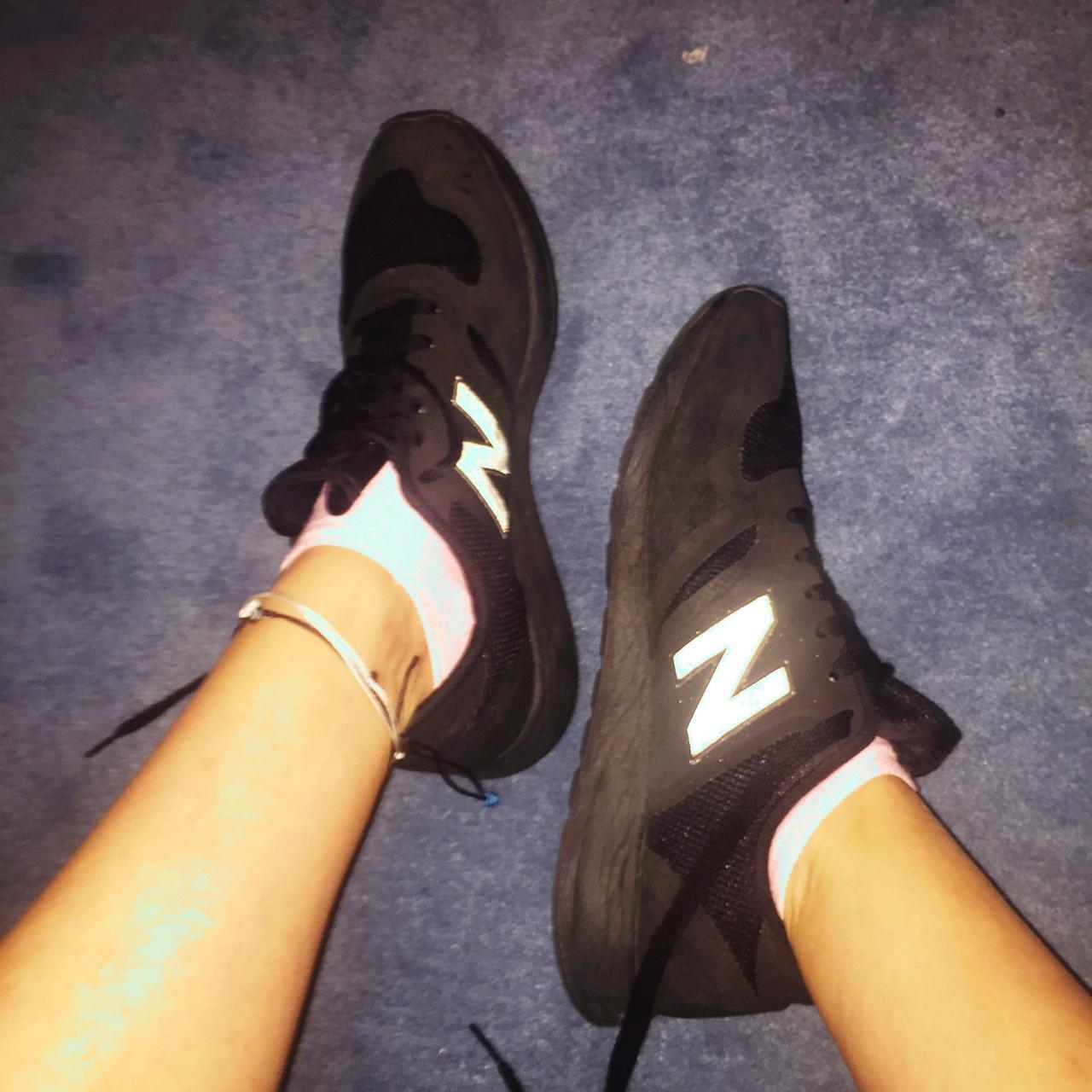 Super cool reflective ALL BLACK new balances. Men's,... Depop