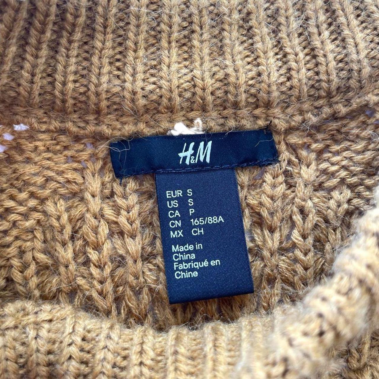 h-m-chunky-textured-mustard-yellow-knit-pullover-depop