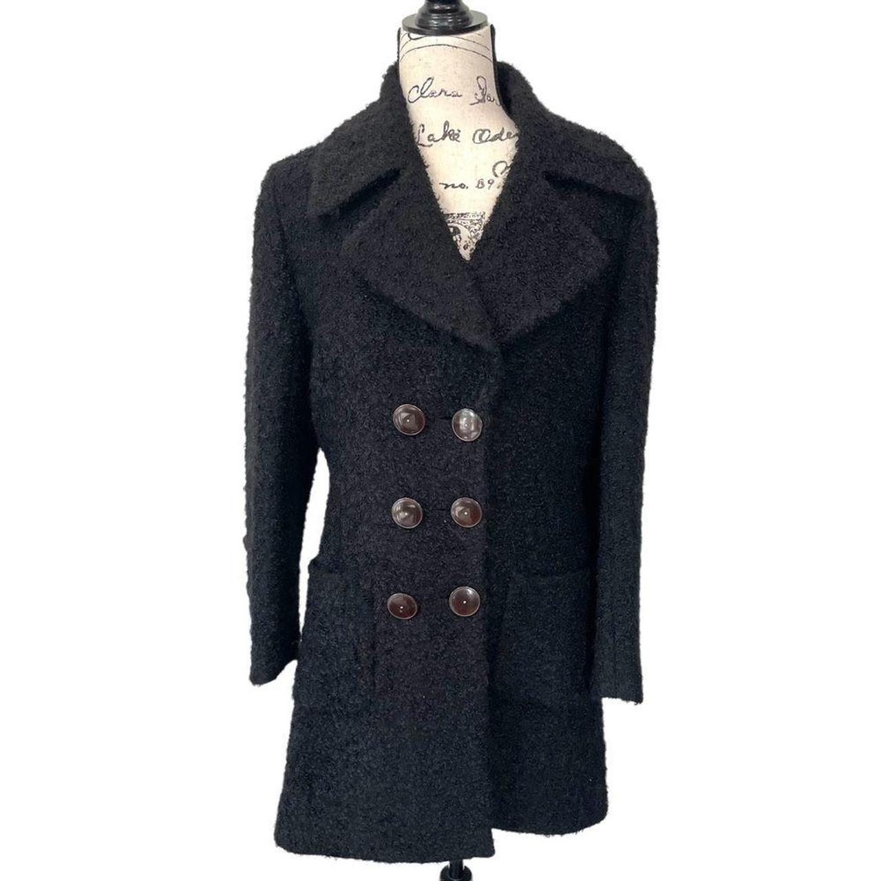 Francoise Black Double Breasted Teddy Coat, Size... - Depop